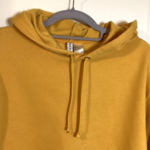Divided Basics Women's Yellow Cropped Hoodie Size M Oversized Baggy - Picture 3 of 8